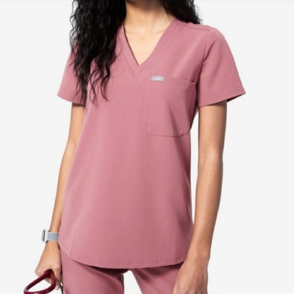 Figs Catarina Scrub Top Mauve Small
